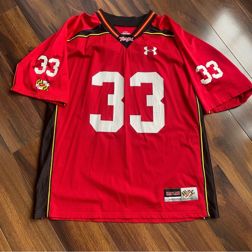 Y2K Maryland Terrapins Football Jersey #33 Red with White Numbers